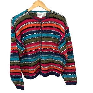 Vintage Sweater‎ Cardigan Womens Large Multicolor Vibrant Melbourne Elements